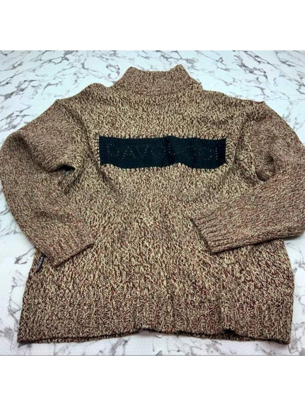 Men's Davoucci Burgundy | Cream Black Suede Sweaters NWT
